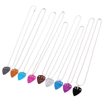 

4pcs Aluminium Alloy Electric Guitar Pick Necklace Metal with Ball Chain
