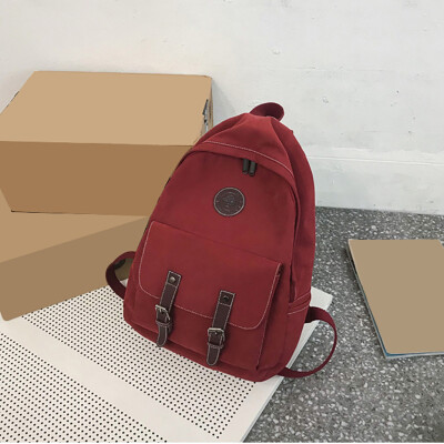 

Tailored Fashion Women Nylon Solid Color Capacity Student Backpack Travel Couple Bag