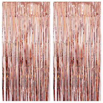 

Gobestart 2Pcs Foil Curtains Backdrop Tinsel Backdrop Wedding Birthday Party Stage Decor