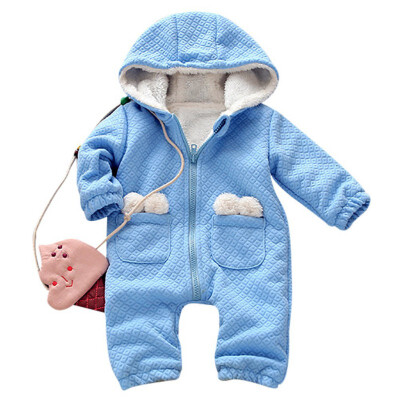 

New Baby Boy Girl Winter Cute Hoodie Design Romper Bodysuit Casual Long Sleeve Outerwear