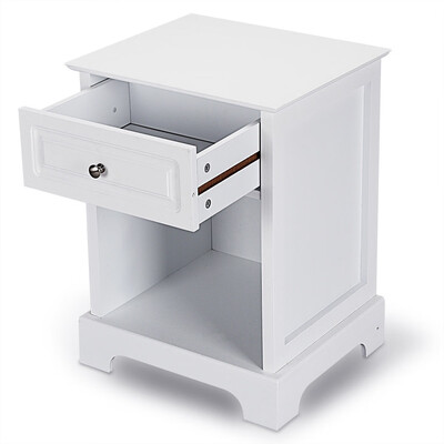

Accent Table Bedside Storage Nightstand-White