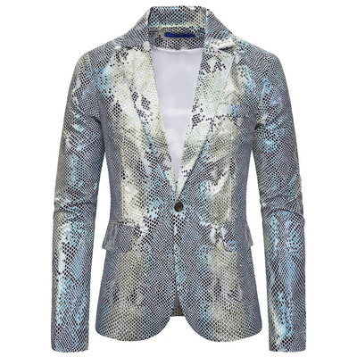 

Toponeto Mens Slim Button Suit Plaid Turn-down Collor tops Solid Jacket Coat