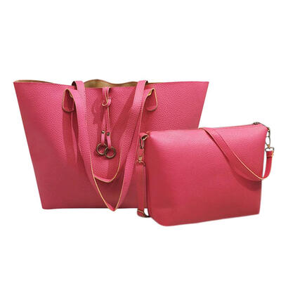 

2pcsset Women Solid Shoulder Handbags Simple Totes Leather Crossbody Bag
