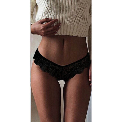 

Women Sexy Low Waist Hollow Floral Briefs Panties Underpants Breathable Thongs