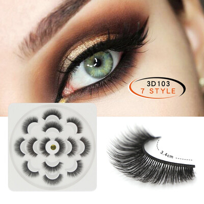 

7 pair 3D Mink Lashes Natural Long False Eyelashes Dramatic Volume Fake Lashes Makeup Eyelash Extension Silk Eyelashes