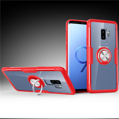 

Back Cover For Samsung Galaxy S9 Plus Case Car Holder Stand PC TPU Ring Suction Scratchproof Bracket Made in Germany