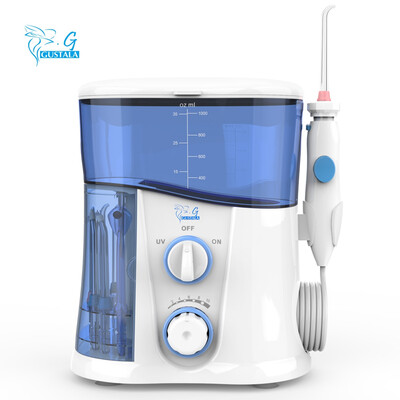 

gustala Home Oral Irrigator Dental Water Flosser Jet Teeth 1000ml Waterproof IPX7 UV Sterilization