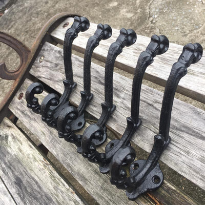 

5Pack Heavy Cast Vintage Iron Hanger Coat Hooks Hat Hook Key Rack