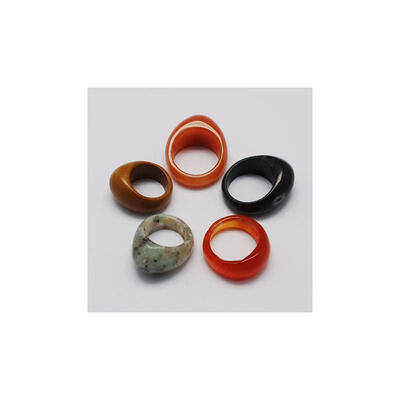 

Gemstone Wide Band Rings Mixed Color 1520mm