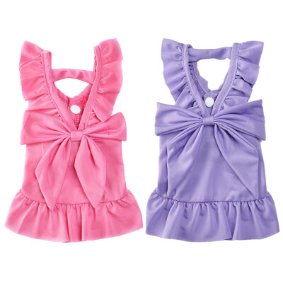 

Spring Summer Dress Light Breathable Pet Strap Dress Wholesale Cat Teddy Small Dog Supplie Bow Sling Princess Dress