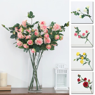 

5-Head Artificial Rose Bouquet Silk Fake Flowers Wedding Party Home Decoration