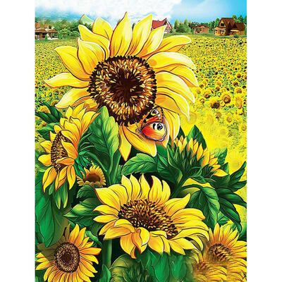 

5D DIY Full Drill Diamond Painting Sun Flowers Cross Stitch Embroidery Kits