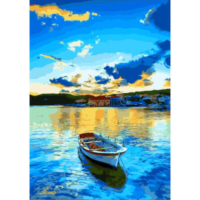 

5D DIY Full Drill Diamond Painting Boat View Cross Stitch Embroidery Mosaic