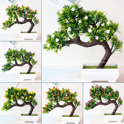 

Fake Artificial Green Plant Bonsai Potted Simulation Flowers Tree HomeOffice