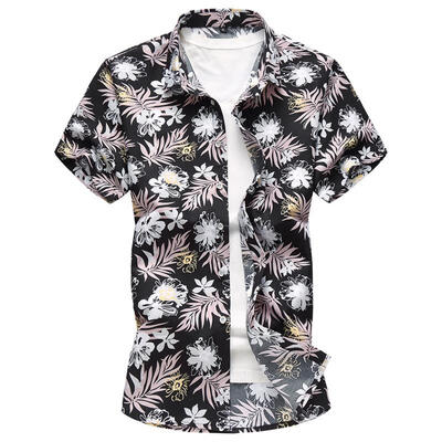 

2018 Summer Mens Short-sleeved Shirt Hawaii Holiday Printing Shirt Mens  Foreign Trade Mens Clothing