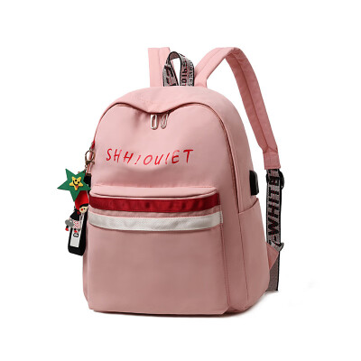 

Schoolbag large capacity simple canvas shoulder bag female Oxford cloth waterproof backpack