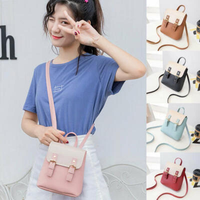 

US Women Girls School Bag PU Leather Backpack Mini Rucksack Purse Travel Handbag
