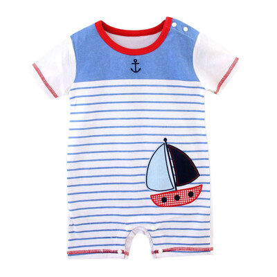 

fashion Infant clothing baby romper gray short sleeve cartoon bear one piece suit Jumpsuit newborn baby boy girl clothes