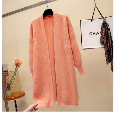 

2018 autumn&winter womens wear new Korean version of fashionable cardigan sweater loose knitted jacket womens long