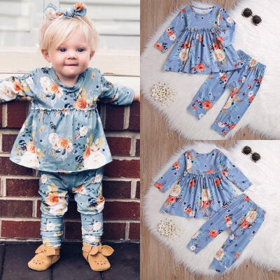

Lovely Newborn Kid Baby Girl Flower Tops Dress Pants Leggings Outfit Clothes Set