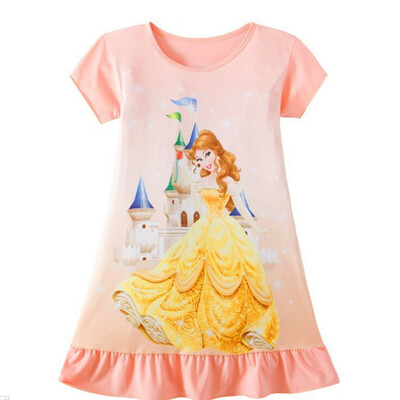 

Toddler Kids Baby Girls Rapunzel Belle Aurora Princess Print Summer Party Dress
