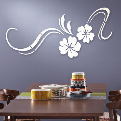 

〖Follure〗3D Modern Mirror Flowers Vinyl Removable Wall Sticker Decal Home Decor Art BK