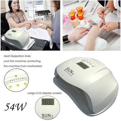 

Toponeto SUN X 54W LED Lamp Nail Dryer Auto Sensing Machine Cure UV Gel LCD Time Display