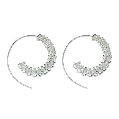 

EK796 New Bohemia Personality Round Spiral Big Circle Drop Earrings Exaggerated Whirlpool Gear Earrings for Women Jewelry Gifts
