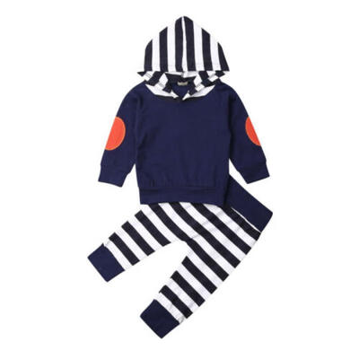 

2PCS Kids Toddler Baby Boy Girl Hooded Tops T-shirt Long Pants Tracksuit Clothes