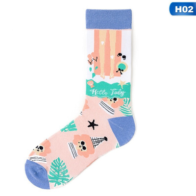 

2019 Mens Women Socks Couple socks Funny Creative illustration Socks Mid tube socks
