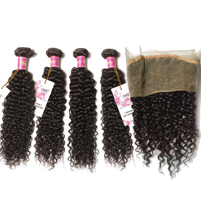 

UNice 8A Brazilian Curly Hair 4 Bundles With 360 Lace Frontal Closure