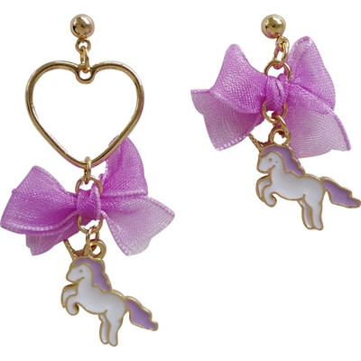 

Heart-Shaped Earrings Individual Unicorn Fashion Asymmetric Style Ear Clip