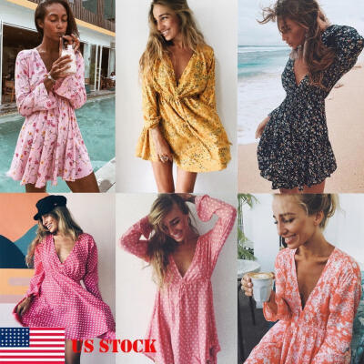 

Strap V Neck Summer Dress Women Sunflower Print Backless Party Dress Casual Vestidos High Wasit Midi Female Beach Dresses 2018