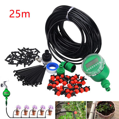 

Greensen Micro Drip Irrigation System25m Plant Self Watering Garden Hose DIY Micro Drip Irrigation System with Timer Kits