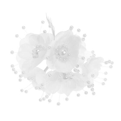

12pcs Artificial Pearl Flowers DIY Wreath Decor Wedding Bridal Fake Flower