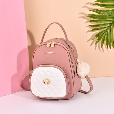 

2019 summer new Korean version of the shoulder bag backpack simple handbag PU leather cool fashion backpack