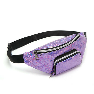 

New Style Women Waist Packs Fashion Solid Glitter Waist Fanny Pack Belt Zipper Waist Bag Bum Pouch Travel Zipper Bags Hot 2019