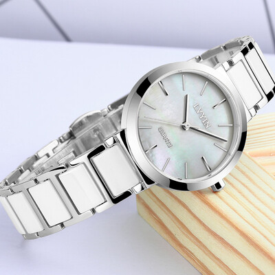 

Authentic green ceramic watches female students Korean version of simple ladies waterproof quartz watches fashion casual womens w