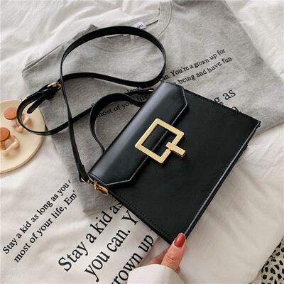 

Texture retro bag ins advanced foreign gas bag new 2019 simple small square bag single shoulder oblique satchel bag