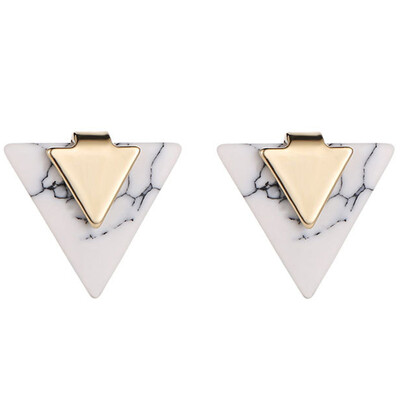 

New Fashion Simple Triangle Marble Pattern Geometric Earrings For Women Christmas Gift