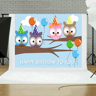 

Gobestart Happy Birthday Newborn Baby Photography Vinyl Backdrop Background Studio Props