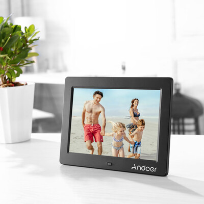 

Andoer 8 Inches IPS LED Digital Photo Frame Desktop Electronic Album 1280800 High Resolution Supports Music 1080P Video Player