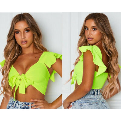 

Women Bandage Sleeveless Blouse Button Tank Vest Casual Short Crop Tops Shirt CA