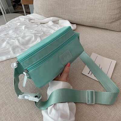 

Girls small bag new Korean fashion wild pockets casual wide shoulder strap chest bag tide