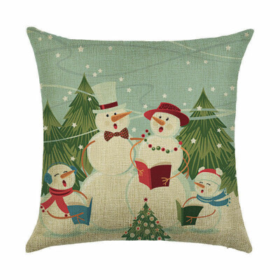 

〖Follure〗Christmas Pillow Case Santa Cotton Linen Sofa Car Throw Cushion Cover Home Decor