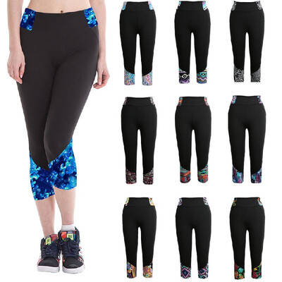 

Fashion Women Leggings Print Pattern High Waist Fitness Sports Pants Stretch Cropped Yoga Trousers