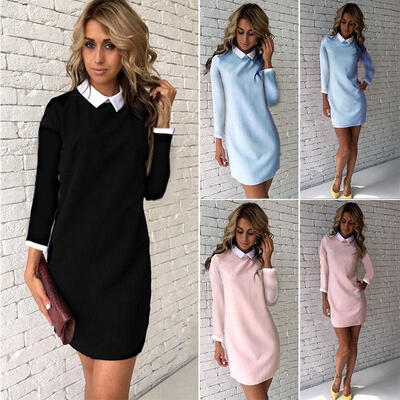 

Women Summer Casual Long Sleeve Dresses Party Cocktail Bodycon Short Mini Dress