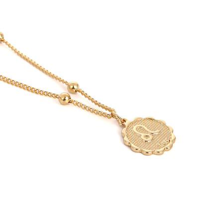 

Star Zodiac Sign 12 Constellation Necklaces & Pendants Choker Beads Coin Necklaces for Women Long Chain Necklace bijoux femme