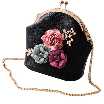 

Tailored Women Fashion Handbag Shoulder Stereo Flowers Bag Small Tote Ladies Purse