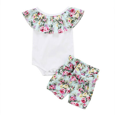 

Newest Toddler Kids Baby Girl Floral Romper Tops Pants Home Outfits Set Clothes